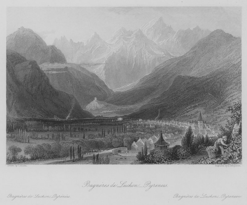 Bagneres de Luchon, Pyrenäen von Thomas (after) Allom