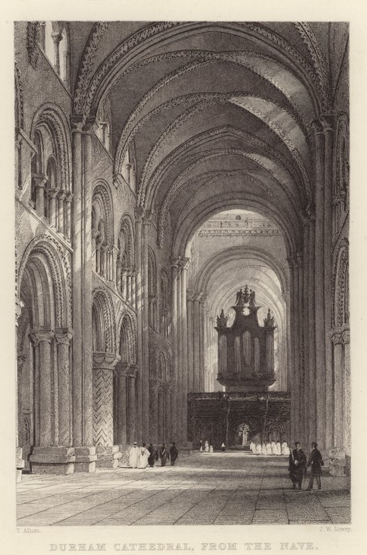 Durham Kathedrale, vom Kirchenschiff (Gravur) von Thomas (after) Allom