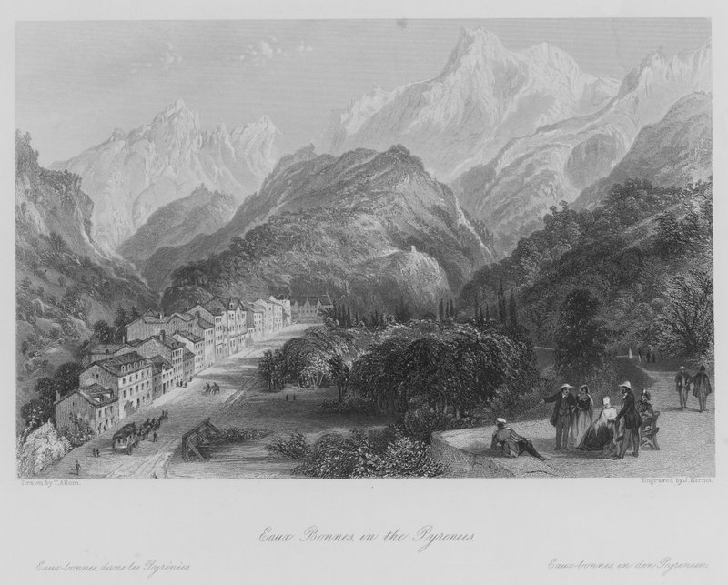 Eaux-Bonnes, in den Pyrenäen (Gravur) von Thomas (after) Allom