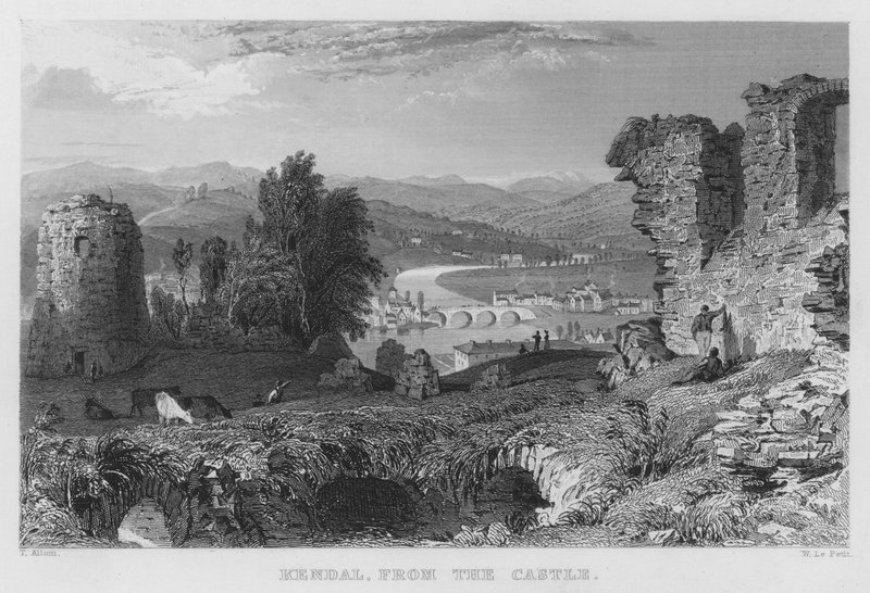 Kendal, vom Schloss (Stich) von Thomas (after) Allom