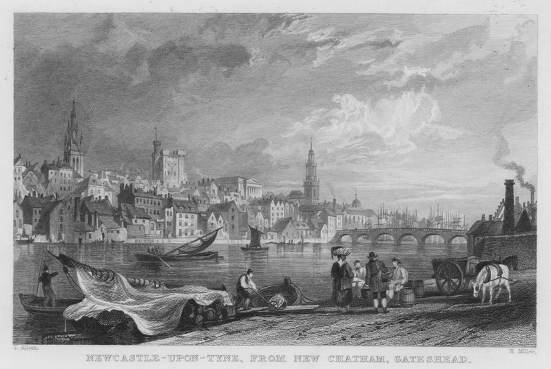 Newcastle-upon-Tyne, von New Chatham, Gateshead (Stich) von Thomas (after) Allom