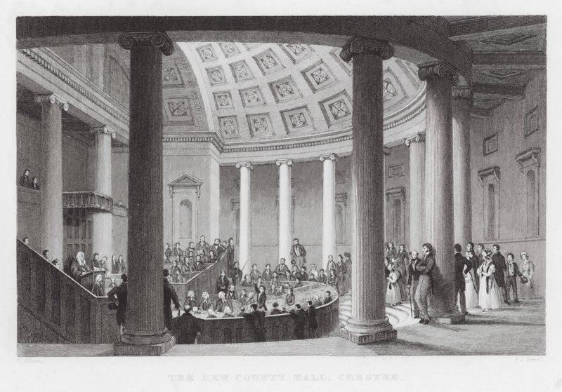 Das neue County Hall, Chester (Stich) von Thomas (after) Allom