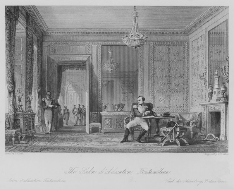 Salon der Abdankung, Fontainebleau (Stich) von Thomas (after) Allom