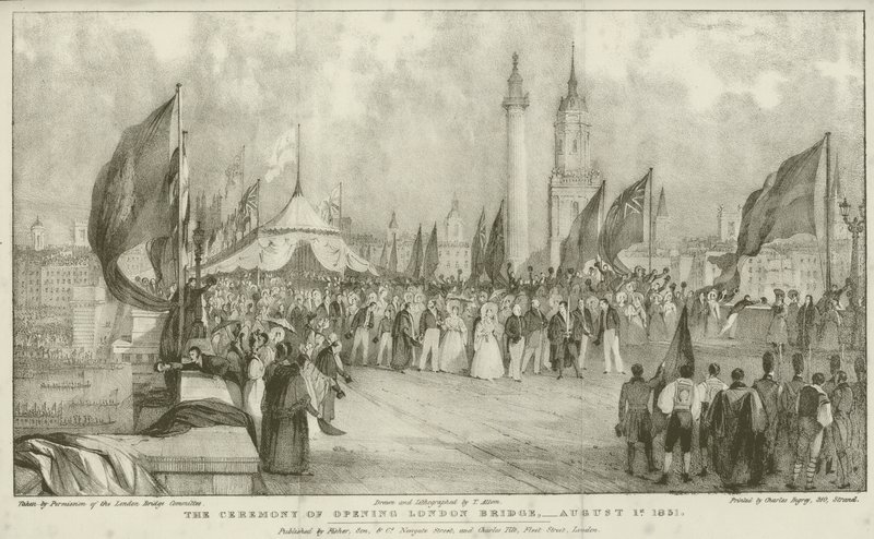 Die Zeremonie der Eröffnung der London Bridge von Thomas (after) Allom
