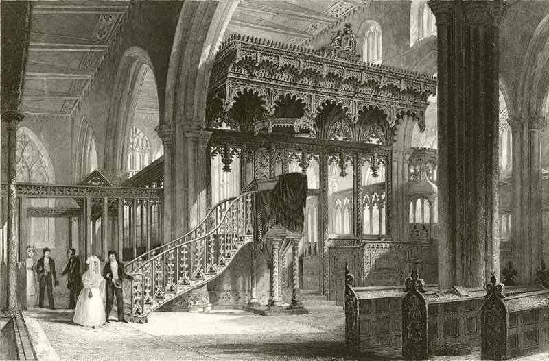 Sefton Kirche, Lancashire von Thomas Allom
