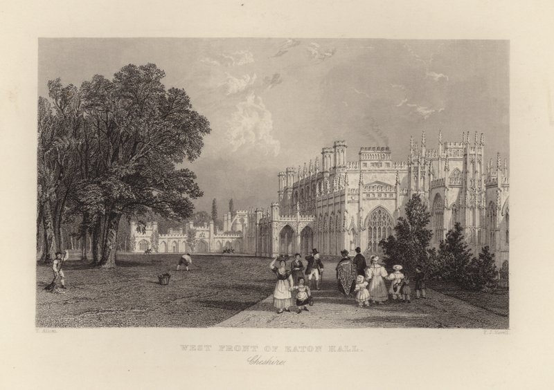 Westfront von Eaton Hall von Thomas Allom