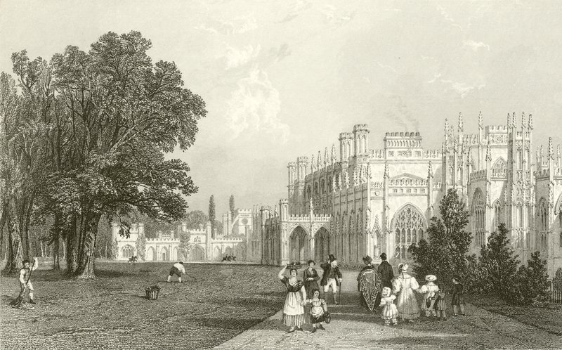 Westfront von Eaton Hall, Cheshire von Thomas Allom