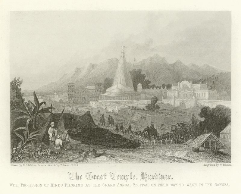 Der Große Tempel, Hurdwar, Indien von Thomas Colman Dibdin