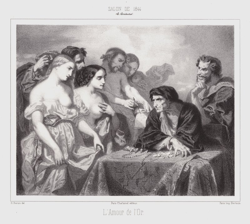 Die Liebe zum Gold (Stich) von Thomas Couture