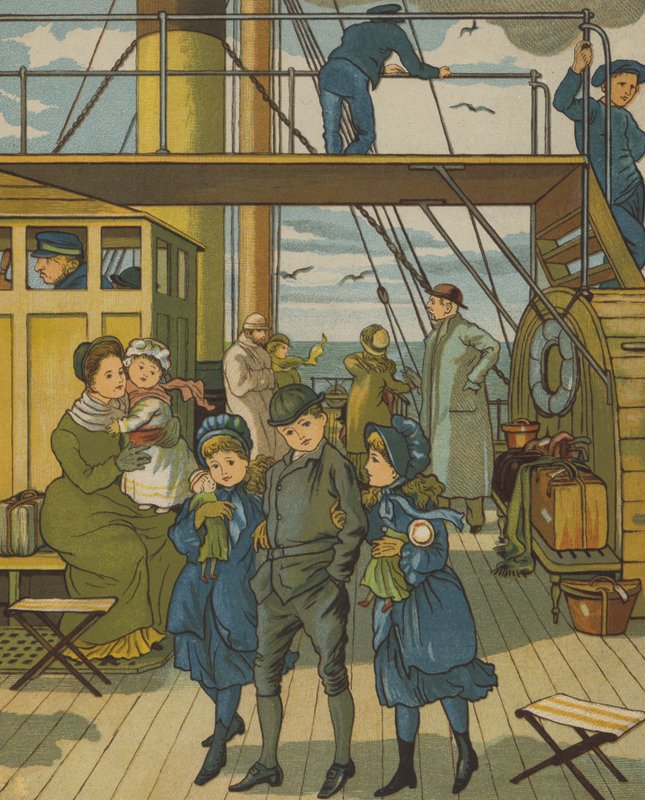 Überquerung des Kanals (Farblithographie) von Thomas Crane