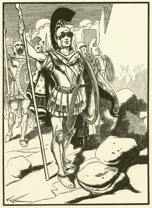 Die Griechen vor Troja von Thomas Heath Robinson