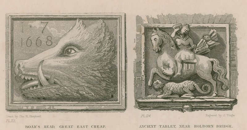Eberkopf und antike Tafel von Thomas Hosmer Shepherd