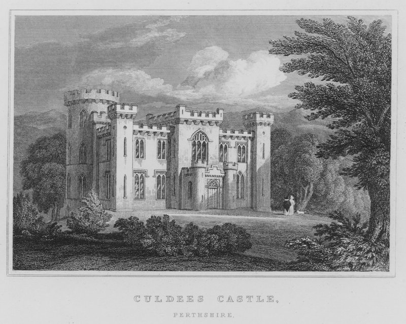 Culdees Castle, Perthshire (Gravur) von Thomas Hosmer Shepherd