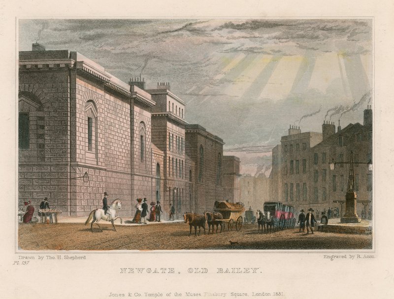 Gesamtansicht des Old Bailey von Thomas Hosmer Shepherd