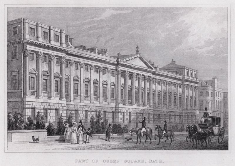 Teil des Queen Square, Bath von Thomas Hosmer Shepherd