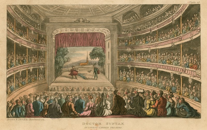 Dr. Syntax im Covent Garden Theatre, London von Thomas Rowlandson