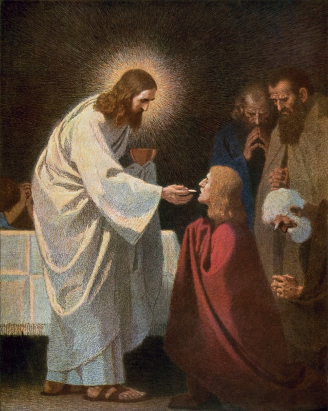 Jesus gibt St. Johannes die Kommunion von Unbekannt Unbekannt