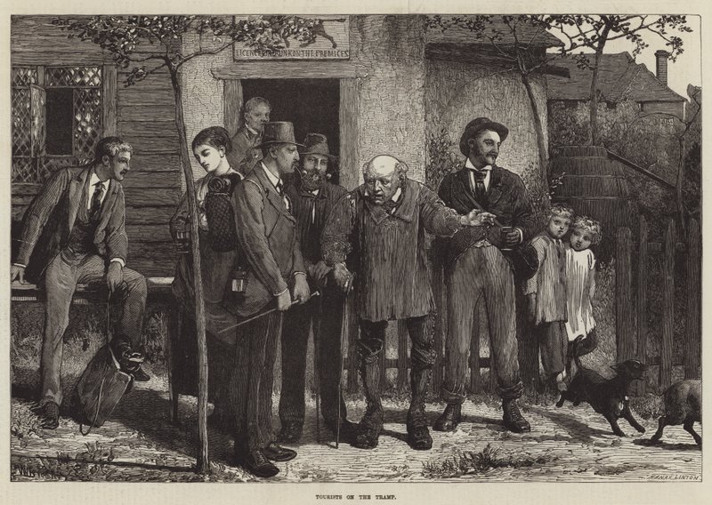 Touristen auf der Wanderung von Valentine Walter Lewis Bromley
