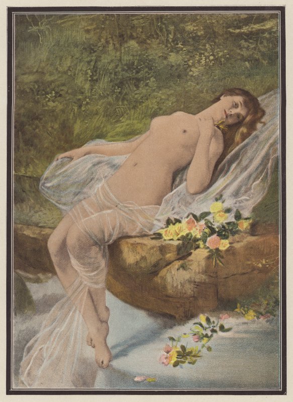 Frau mit Blumen von Vlaho Bukovac