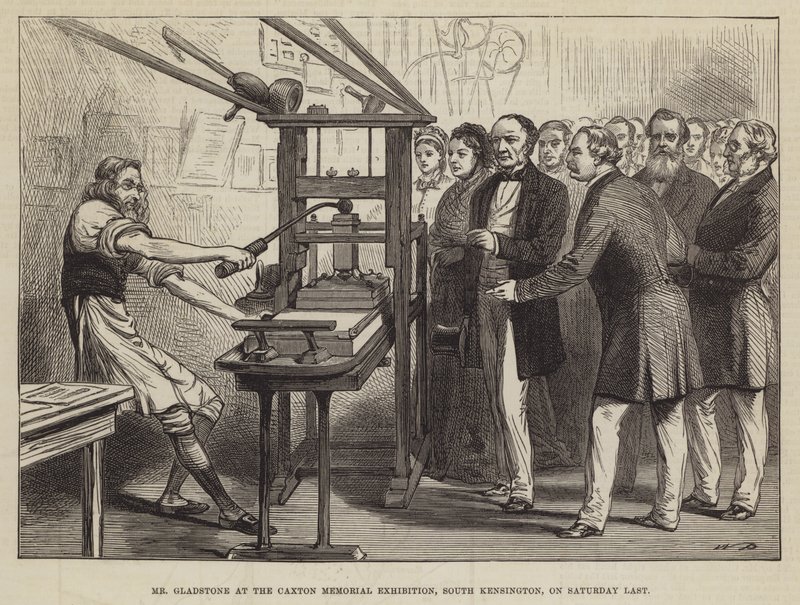 Mr. Gladstone auf der Caxton Memorial Exhibition, South Kensington, letzten Samstag von Walter Paget