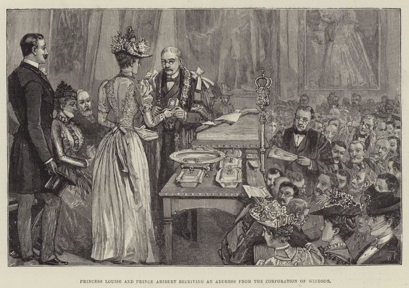 Prinzessin Louise und Prinz Aribert empfangen eine Ansprache der Stadtverwaltung von Windsor von Walter Paget