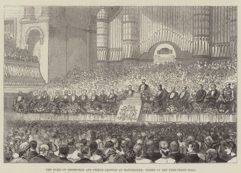 Der Herzog von Edinburgh und Prinz Leopold in Manchester, Soiree in der Freihandelshalle von Walter Paget