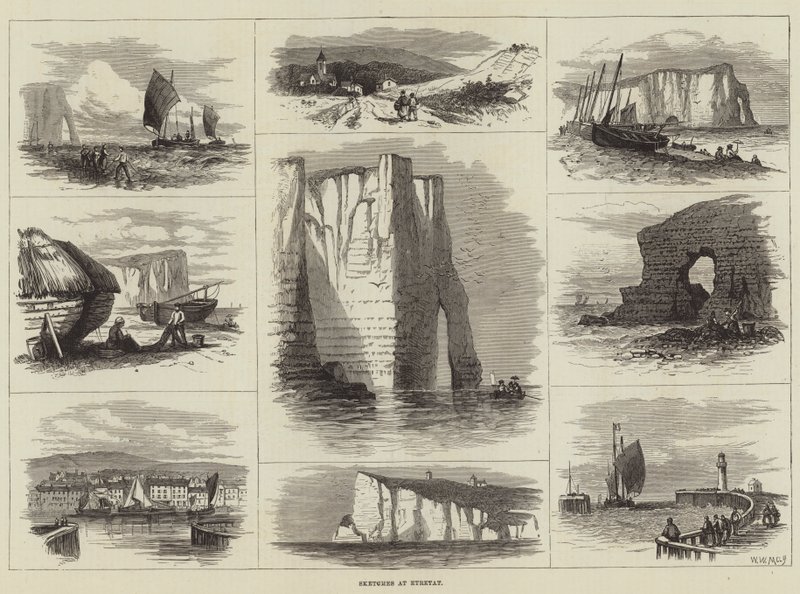 Skizzen in Etretat von Walter William May