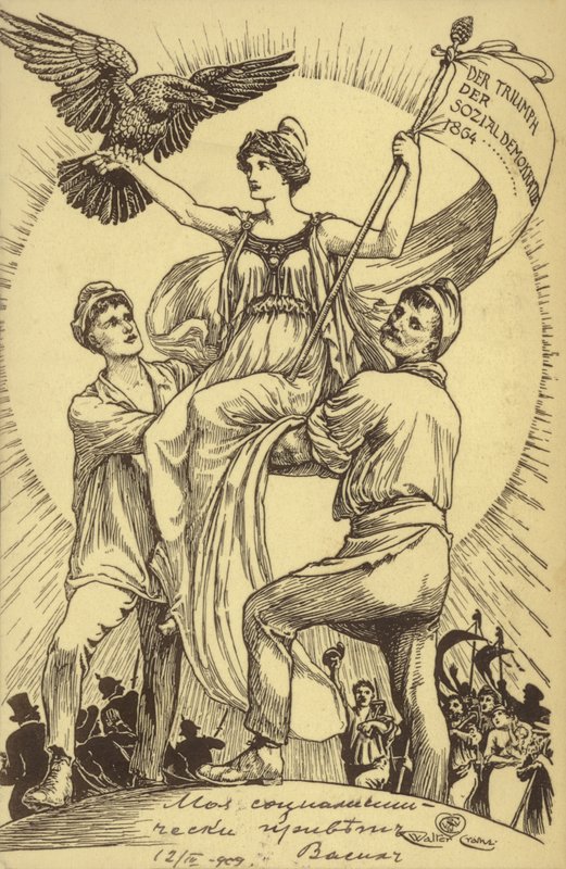 Der Triumph der Sozialdemokratie von Walter (after) Crane