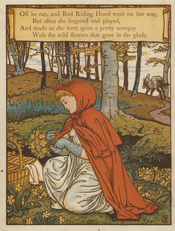 Rotkäppchen (Farblithografie) von Walter Crane