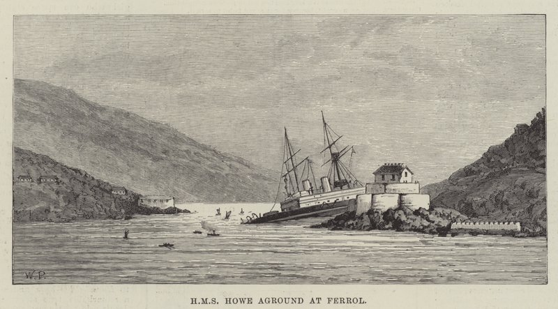 HMS Howe auf Grund gelaufen bei Ferrol von Walter Paget