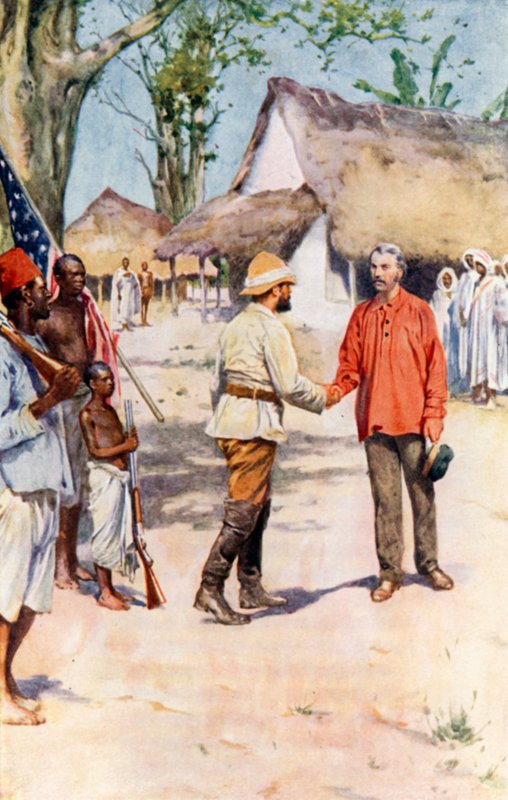 Livingstone und Stanley in Ujiji von Walter Stanley Paget