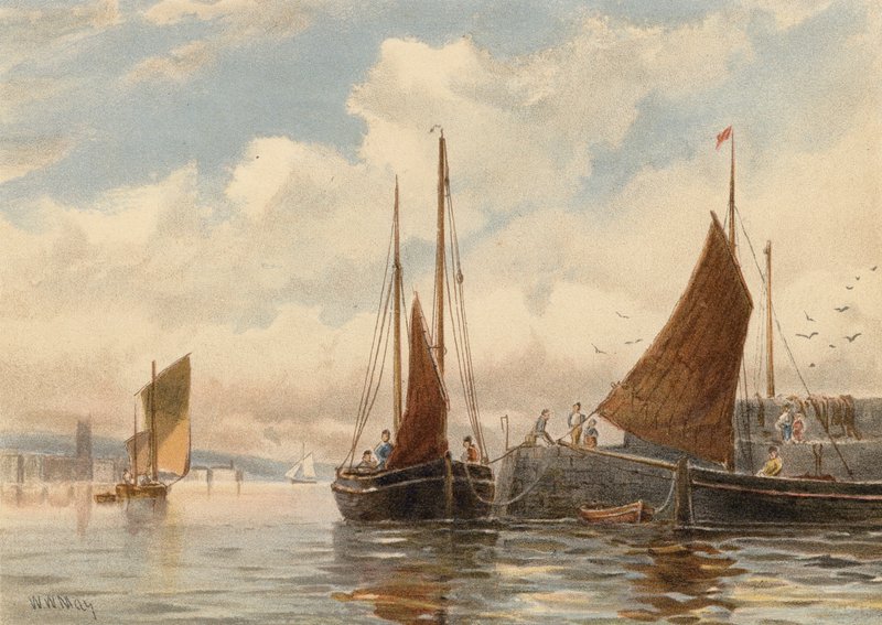 Penzance Luggers in Newlyn von Walter William May