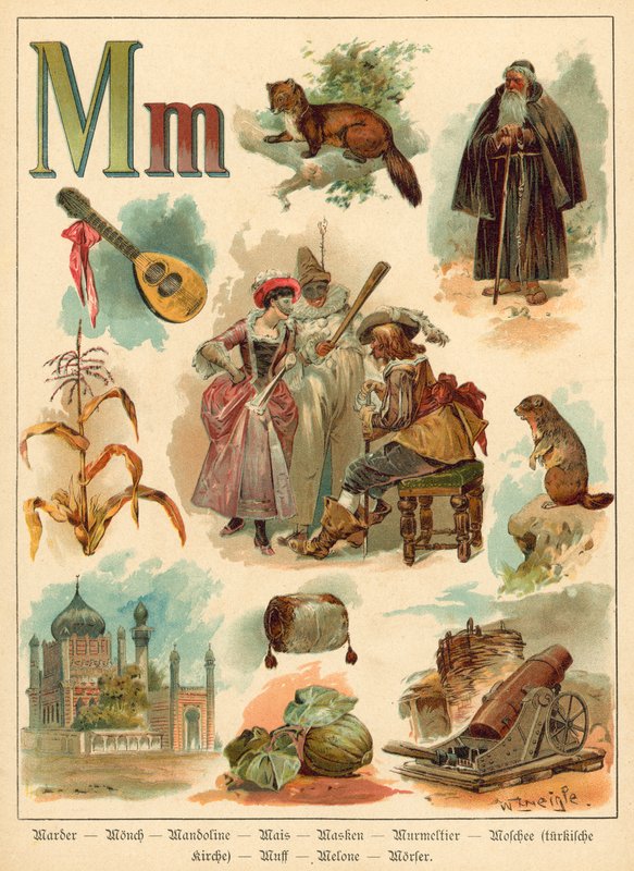 Buchstabe M (Chromolitho) von Walter Zweigle