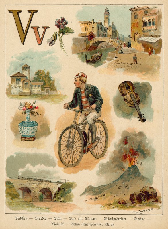 Buchstabe V (Chromolitho) von Walter Zweigle