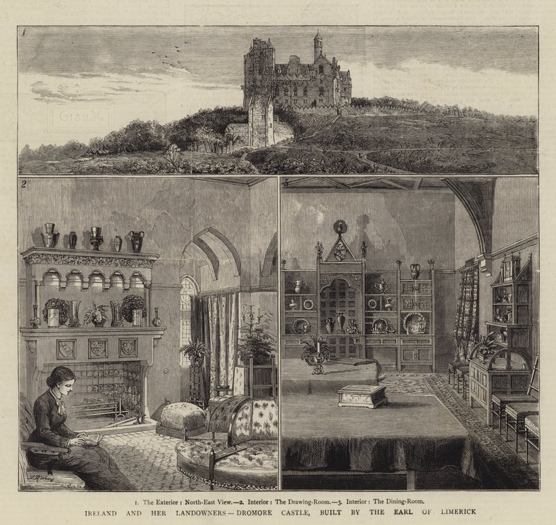 Irland und ihre Grundbesitzer, Dromore Castle, erbaut vom Earl of Limerick von Warry