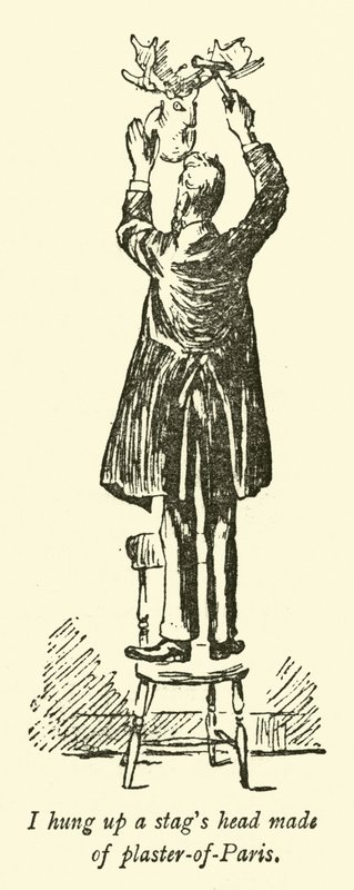 Ich hängte einen Hirschkopf aus Gips auf von Weedon Grossmith