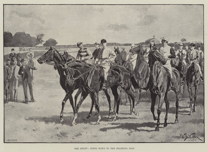 Das Derby, zum Startposten gehend von William Barnes Wollen