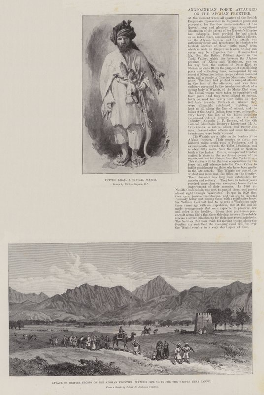 Anglo-Indische Truppe an der afghanischen Grenze angegriffen von William Crimea Simpson