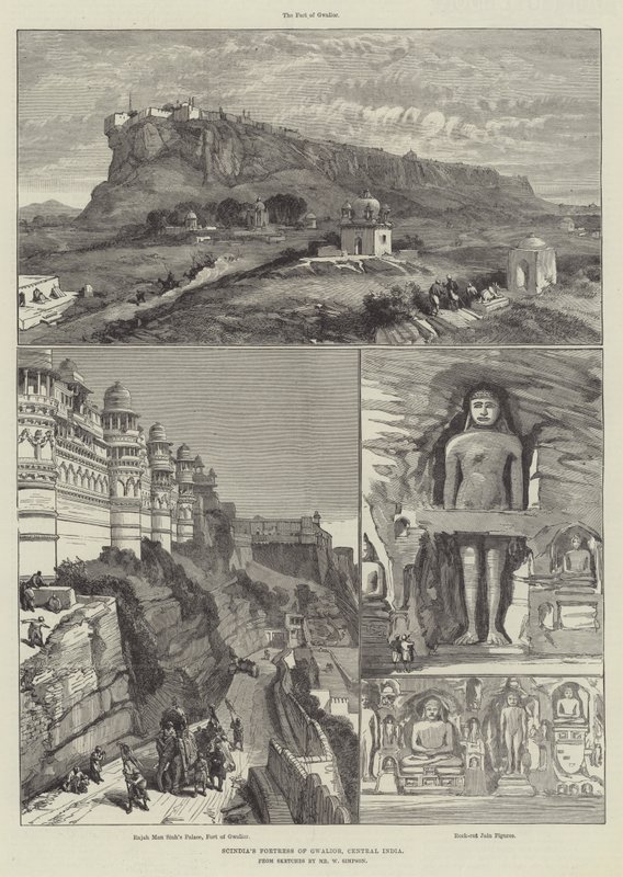 Scindias Festung von Gwalior, Zentralindien von William Crimea Simpson