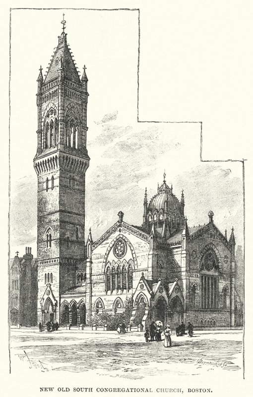 Neue Alte Südgemeinde Kirche, Boston von William Henry James after Boot