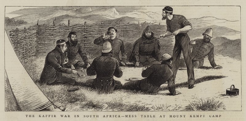 Der Kaffir-Krieg in Südafrika, Offizierstisch im Mount Kempt Camp von William Ralston