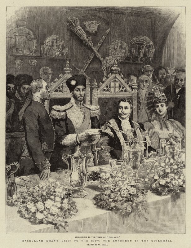 Nasrullah Khans Besuch in der Stadt, das Mittagessen in der Guildhall von William Small