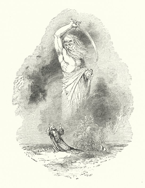 Händler und Dschinn (Gravur) von William (after) Harvey