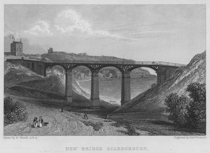 Neue Brücke, Scarborough (Stich) von William (after) Westall