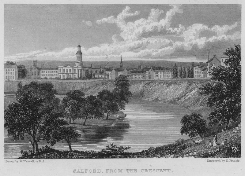 Salford, vom Crescent (Stich) von William (after) Westall