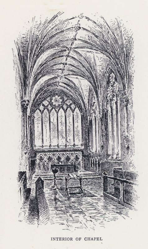 Innenansicht der Kapelle (Stich) von William Alexander Ansted