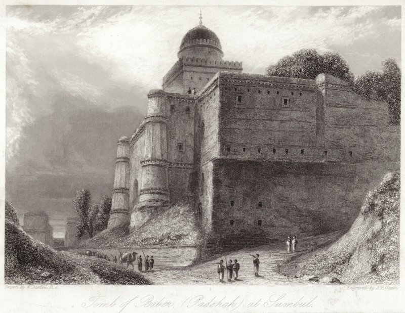 Grab von Baber in Sumbul Babur von William Daniell