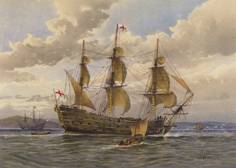 Schlachtschiff, um 1650 von William Frederick Mitchell