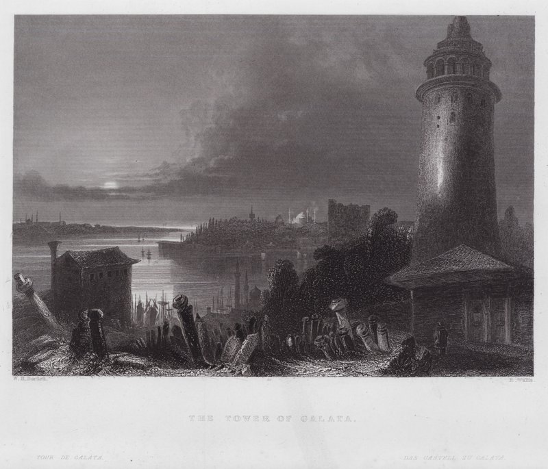Der Turm von Galata von William H. Bartlett