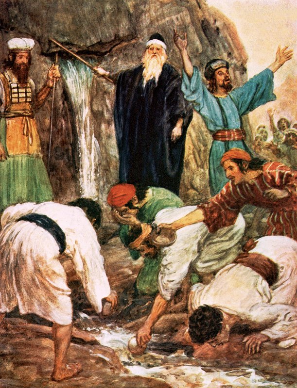 Moses schlägt den Felsen von William Hatherell